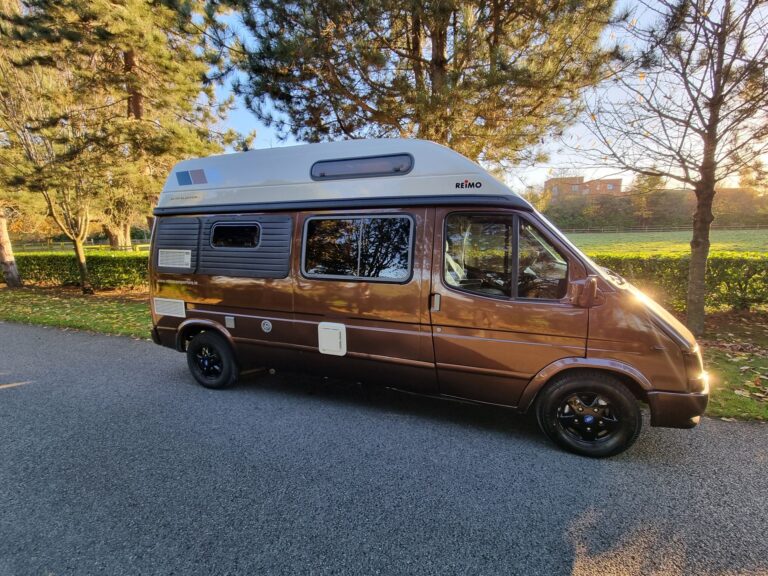 Shelby high-roof campervan viewed from the side