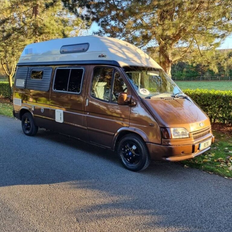 Shelby campervan viewed from the front and side