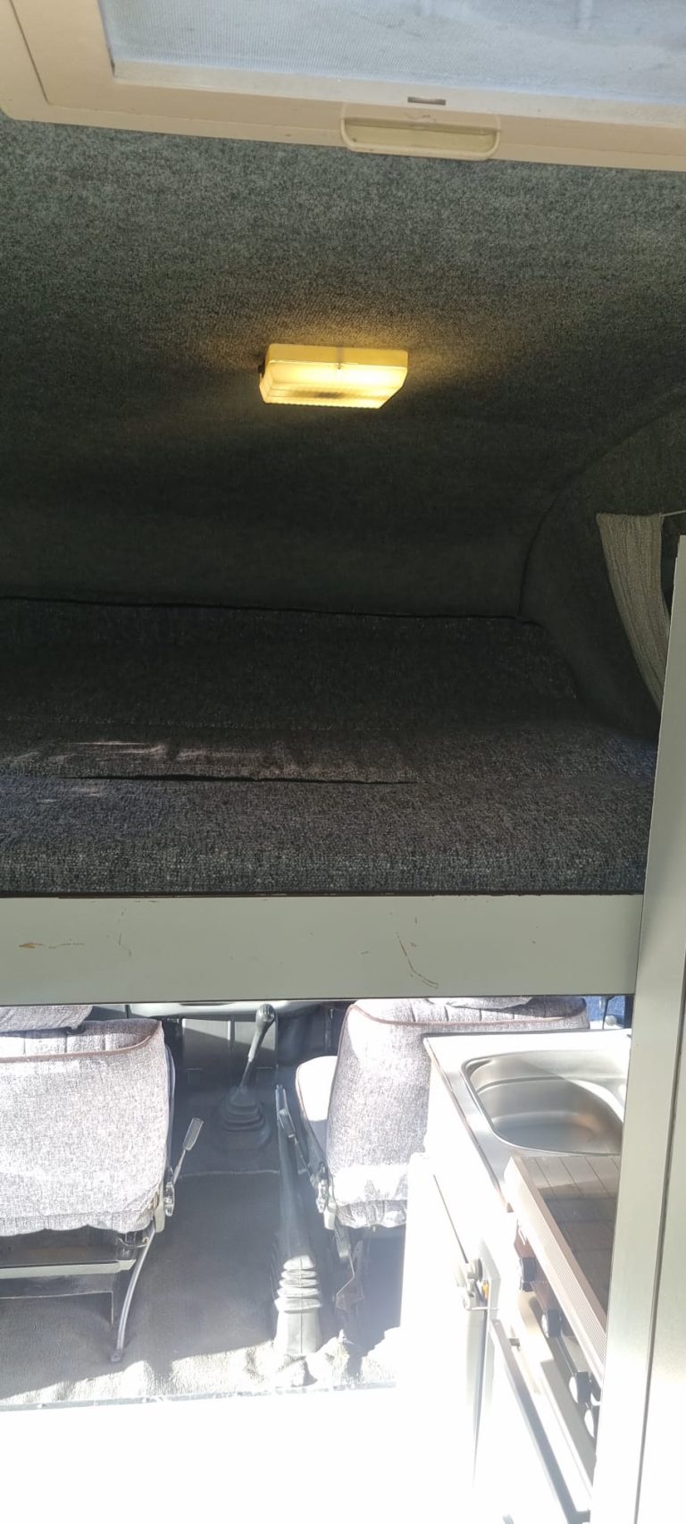 Bertha upper sleeping platform above the cab