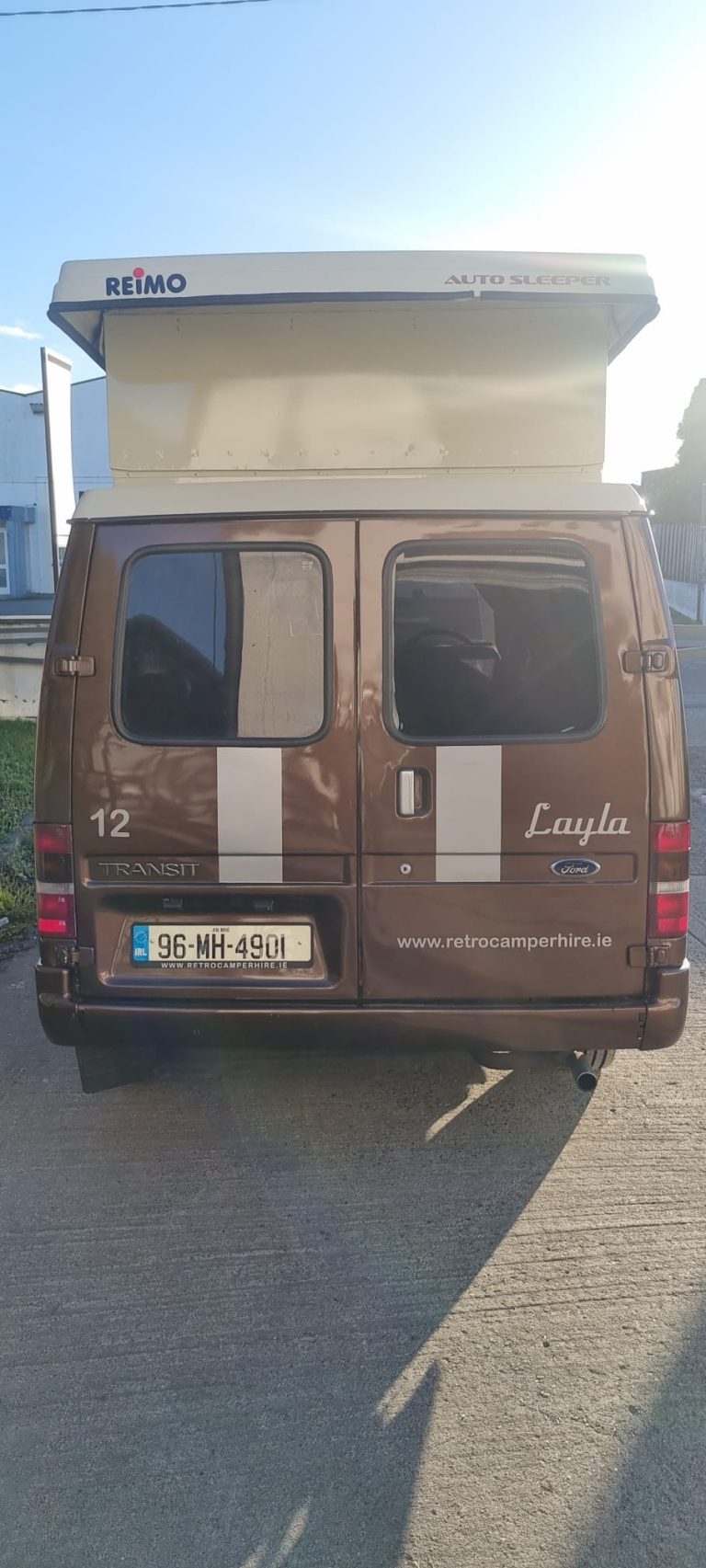 Layla rear doors beneath the raised roof