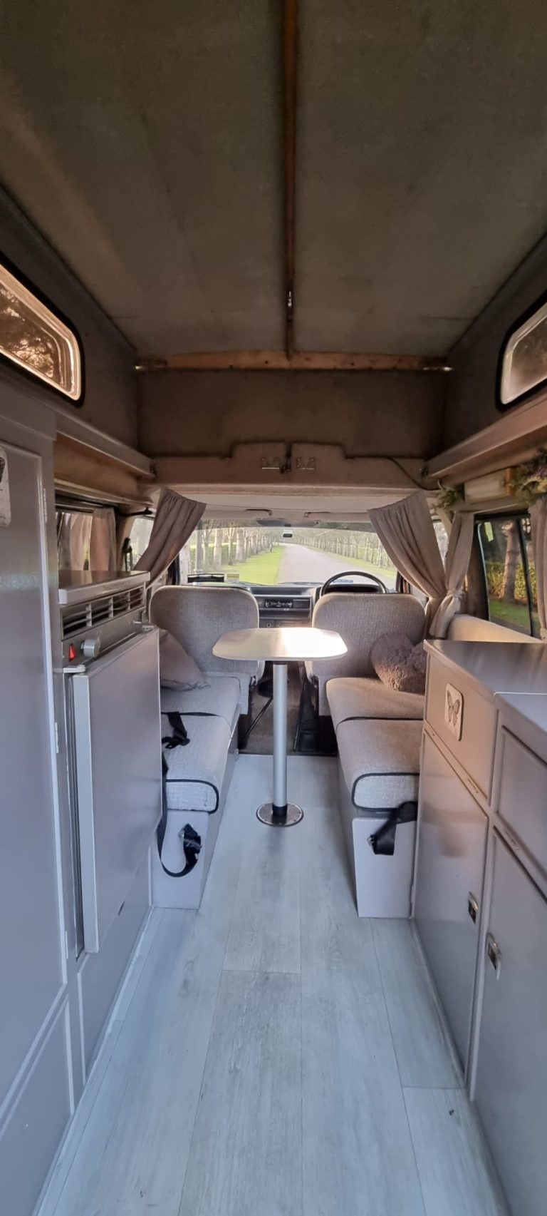 Layla interior with the roof structure and dining area