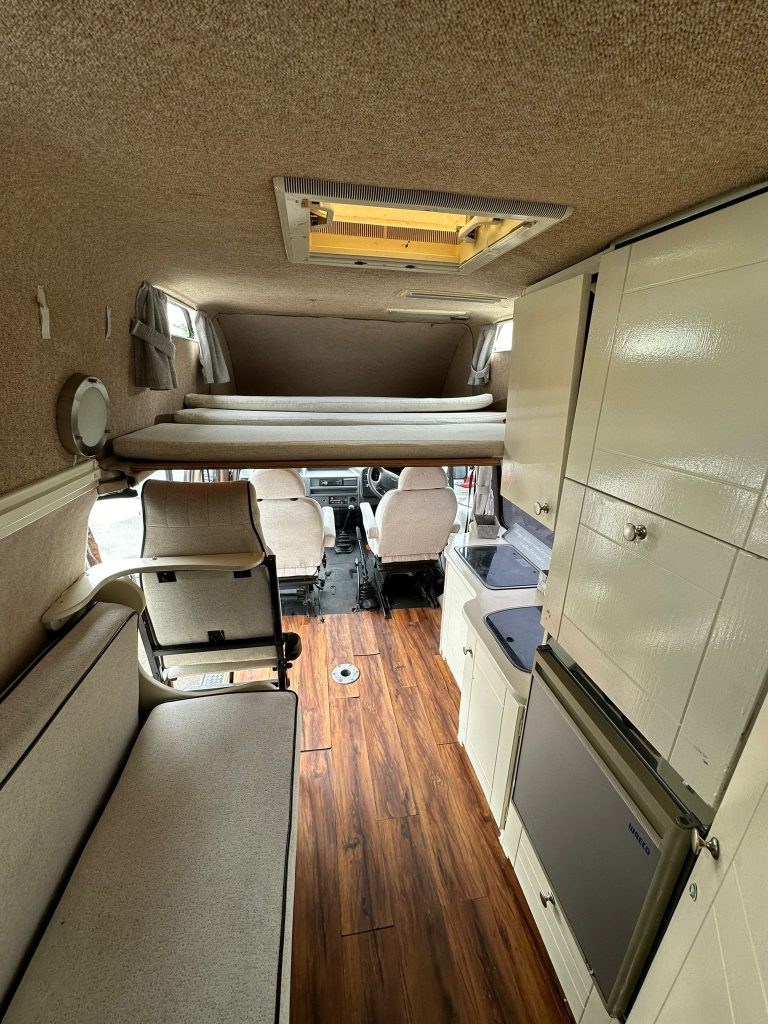 Warrior upper sleeping area above the front seats