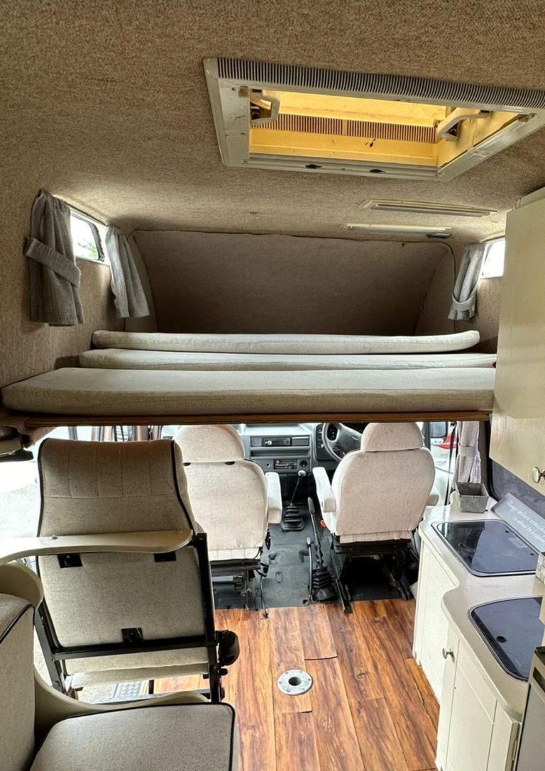 Warrior upper bed platform with cushions folded back