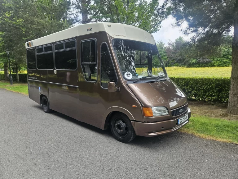 Stella campervan viewed from the front corner