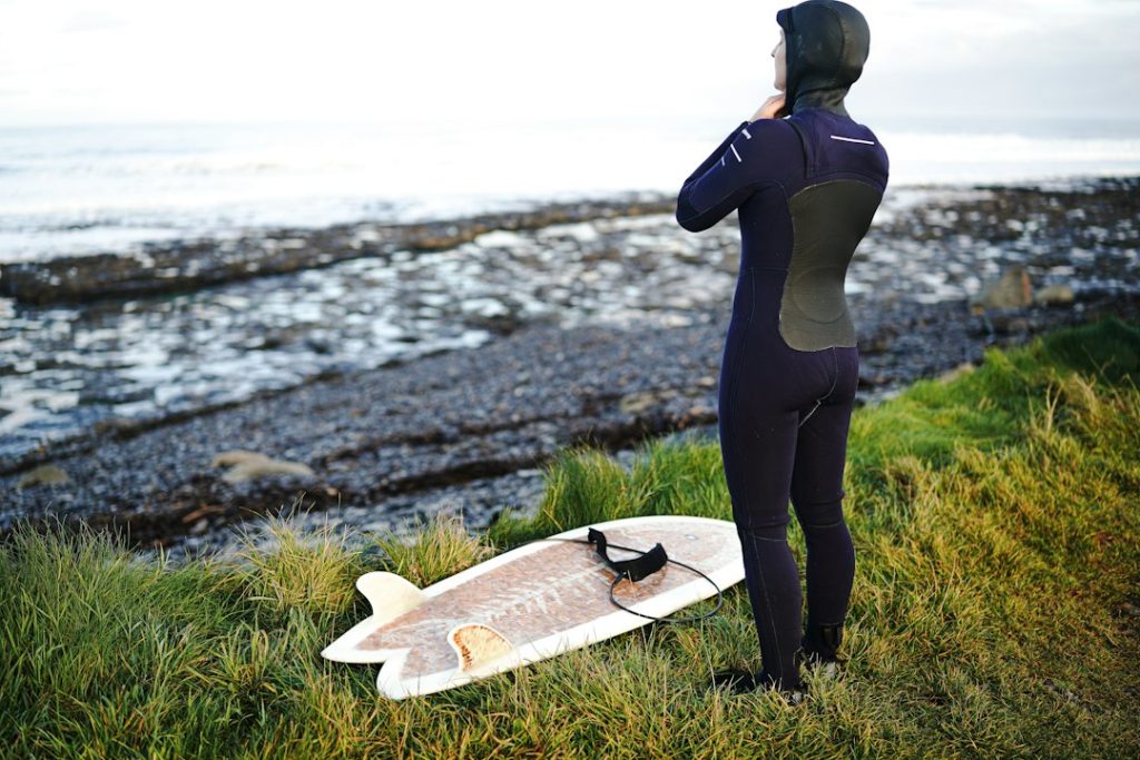 Surfer Easkey Britton at Easkey Beach in County Sligo